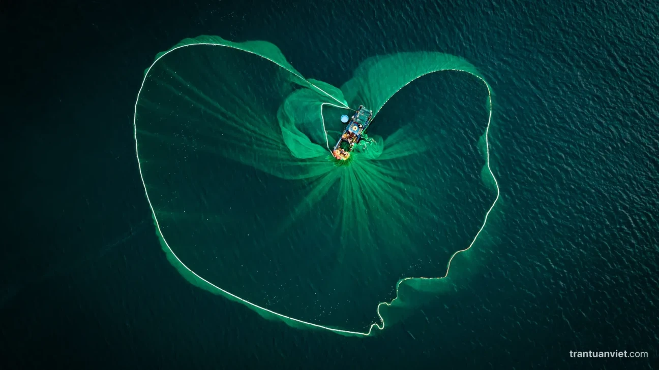 Huge fishing net in Phu Yen