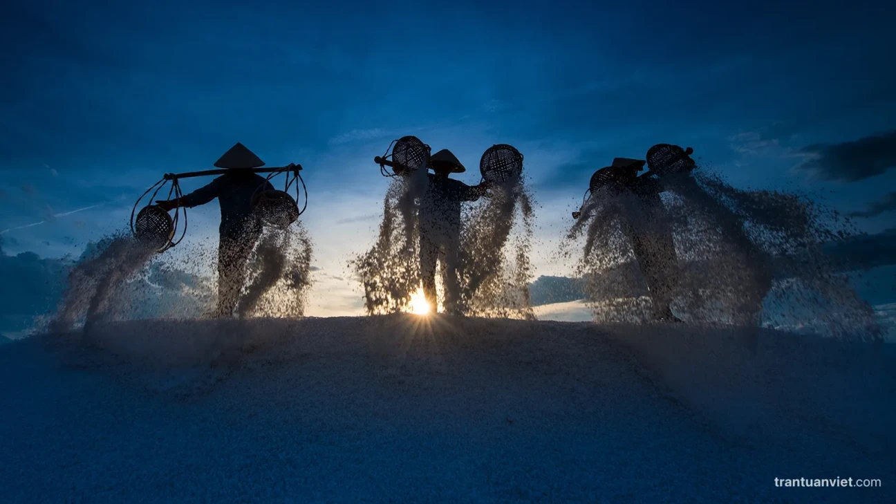 Salt workers in Khanh Hoa