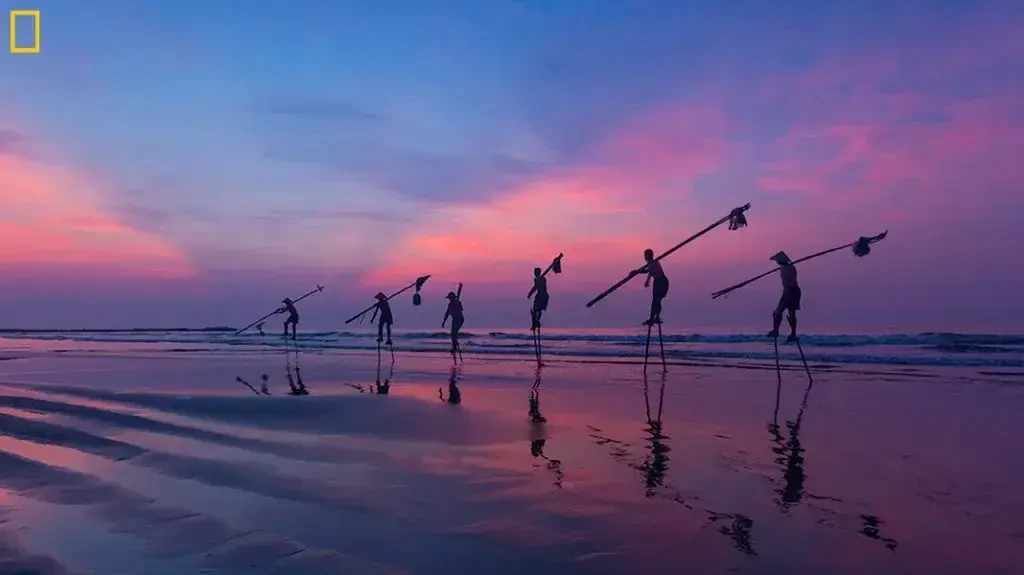 Stilt fishermen in Nam Dinh, NG002